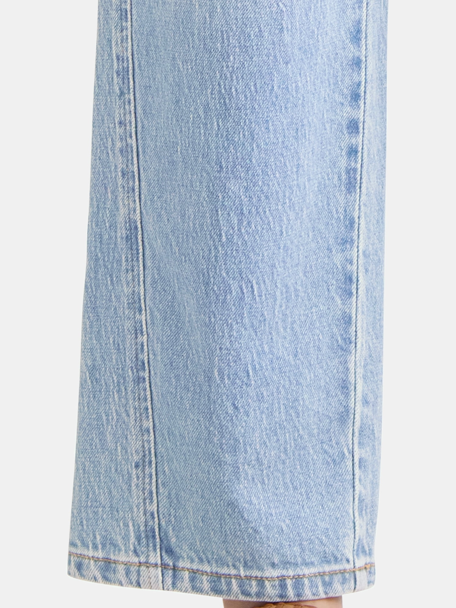 Time and Tru Women's High Rise Relaxed Straight Leg Jeans, 30" Inseam, Sizes 0-22