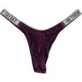 thumbnail image 2 of Victoria's Secret Bombshell Shine Rhinestone Strap Thong Panty Size M, Black Orchid (Women's), 2 of 2