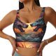 thumbnail image 1 of Balery Colorful Wave Dragon Head Sujetadores deportivos con espalda cruzada para mujer, acolchados, sin costuras, de alto impacto, ideales para yoga, gimnasio, entrenamiento y fitness.-X-Large, 1 of 8