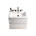 thumbnail image 3 of 24" Wall Mount Modern Bathroom Vanity | Ceramic Sink, Soft - closing Drawers | Glossy Finish, Eco - friendly Material | Keeps Bathroom Organized and Quiet, 3 of 5