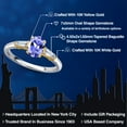 thumbnail image 2 of Gem Stone King 10K Two Tone Gold Blue Tanzanite and Lab Grown Diamond Engagement Ring for Women | 0.95 Cttw | Oval 7X5MM | Gemstone December Birthstone | Size 9, 2 of 6
