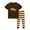 Coffee, variant on Jiilone Toddler Boys Outfits Sets Graphic Cartoon Summer T Shirts   Striped Pants Cute Elastic Waist 2 Piece Soft Boys Playwear Sportswear