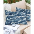 thumbnail image 6 of Ocean Waves Throw Pillow Cover 16 x 24 Inch Decorative Pillow Cover Summer Beach Coastal Nautical Burlap Lumbar Pillowcase Seasonal Rectangle Cushion Case for Couch Sofa Bed Living Room, 6 of 7