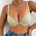 thumbnail image 2 of Women's Front Closure Push Up Bra Thin Comfortable Breathable Solid Color Underwire Design, 2 of 2