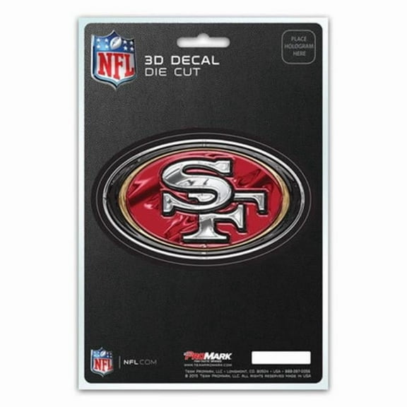 San Francisco 49ers Decal 5 x 8 in. Die Cut 3D Logo Design
