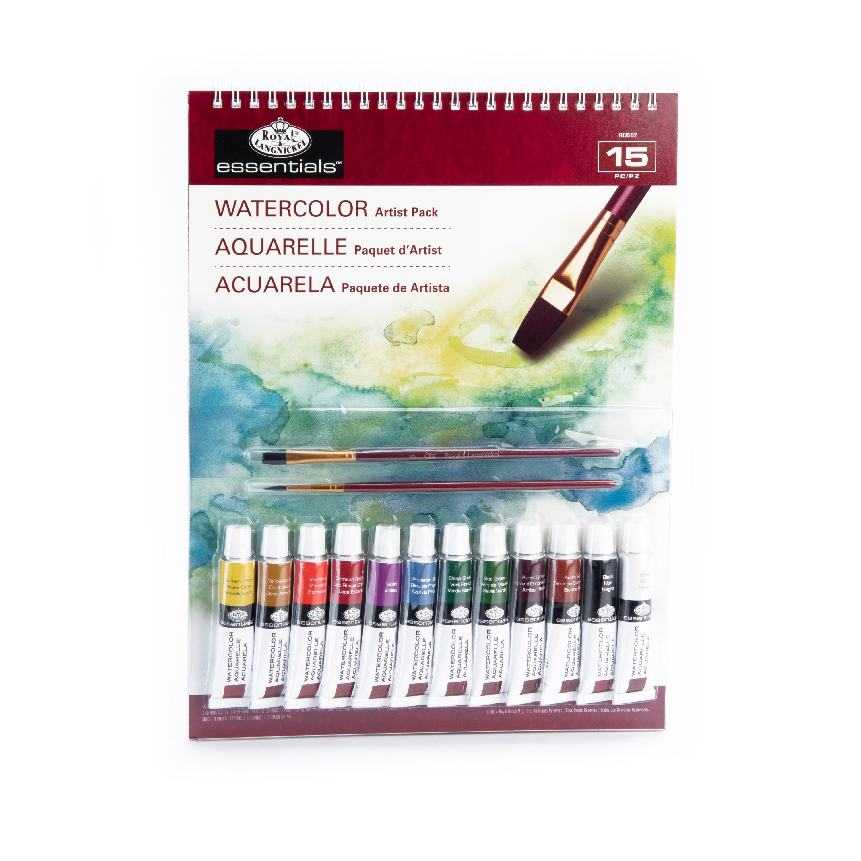 Royal and Langnickel Essentials 15pc Watercolor Paint Artist Pack