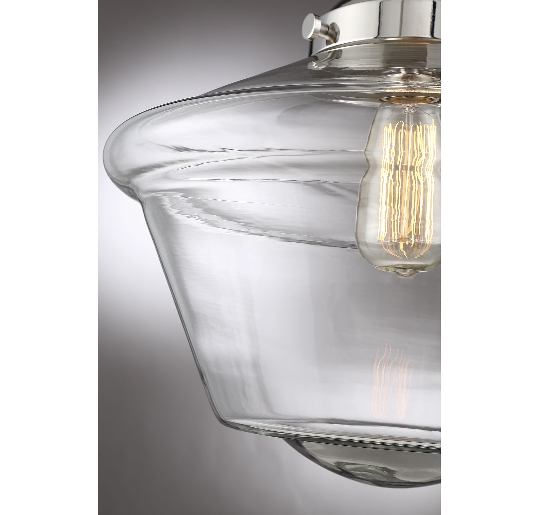 Trade Winds Dorothy Schoolhouse Semi-Flush Mount Ceiling Light in Polished Nickel