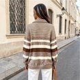 thumbnail image 6 of Womens Striped Sweatshirt With Quarter Zip Pullover Collar And Long Sleeves For Casual Weekend Wear And Everyday Layering, 6 of 8