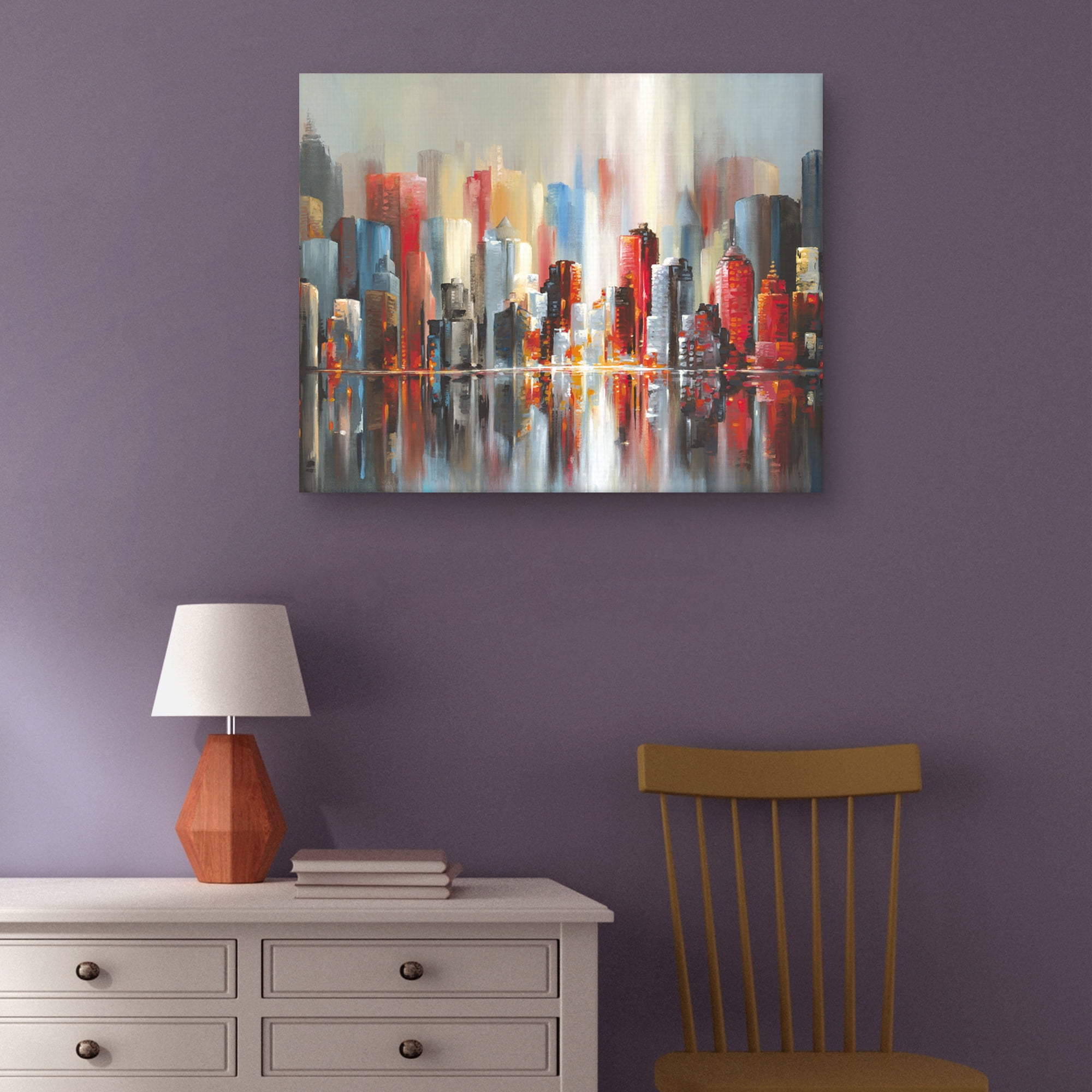 Scarlet City by Willowbrook Fine Art Canvas Art Print