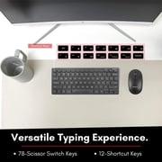 Macally Small Wireless Keyboard and Mouse Combo for PC - an Essential Work Duo - 2.4G - 78 Compact Key Cordless Mouse and Keyboard Combo with Mini Body and Quiet Click RFCOMPACTKEYCB