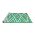 thumbnail image 2 of Ahgly Company Machine Washable Indoor Round Southwestern Turquoise Blue Country Area Rugs, 4' Round, 2 of 4