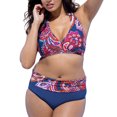 thumbnail image 1 of HAWEE Womens Plus Size Swimwear Strappy Floral Push Up High Waisted Two Piece Bikini Set Tummy Control Bathing Suits(XL-4XL), 1 of 3