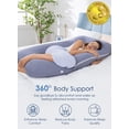 thumbnail image 2 of Almohada de embarazo QUEEN ROSE en forma de U para todo el cuerpo con funda de refrigeración, 2 of 8