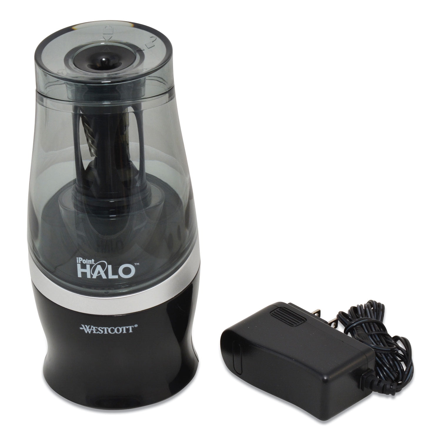 WESTCOTT iPoint Halo Electric Pencil Sharpeners, Black/Silver