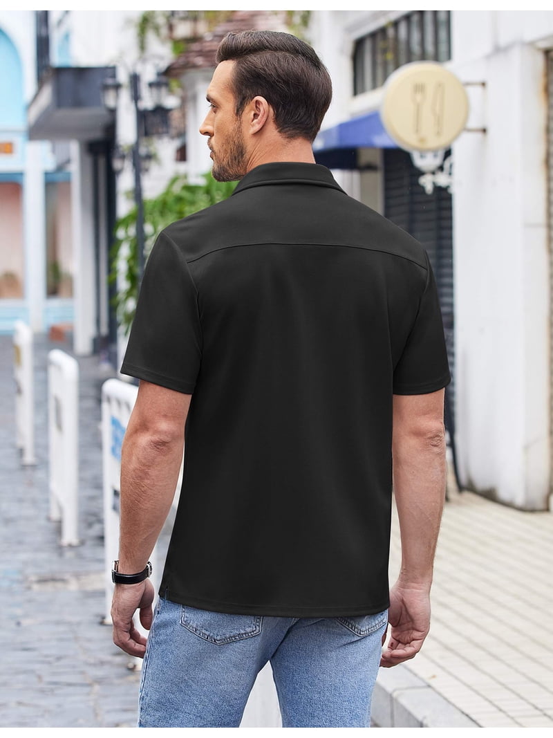amazon brand dress shirts Amazon.com: J.VER Men's Dress Shirts Solid Stretch Stain Resistant Short Sleeve Shirt Casual Business Button Down Shirts Black Small : Clothing, Shoes & Jewelry