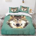 thumbnail image 2 of Geometric Patterns Bedding Set 3 Piece Animal art photos Printed Microfibre Zip Duvet Cover, 2 of 5