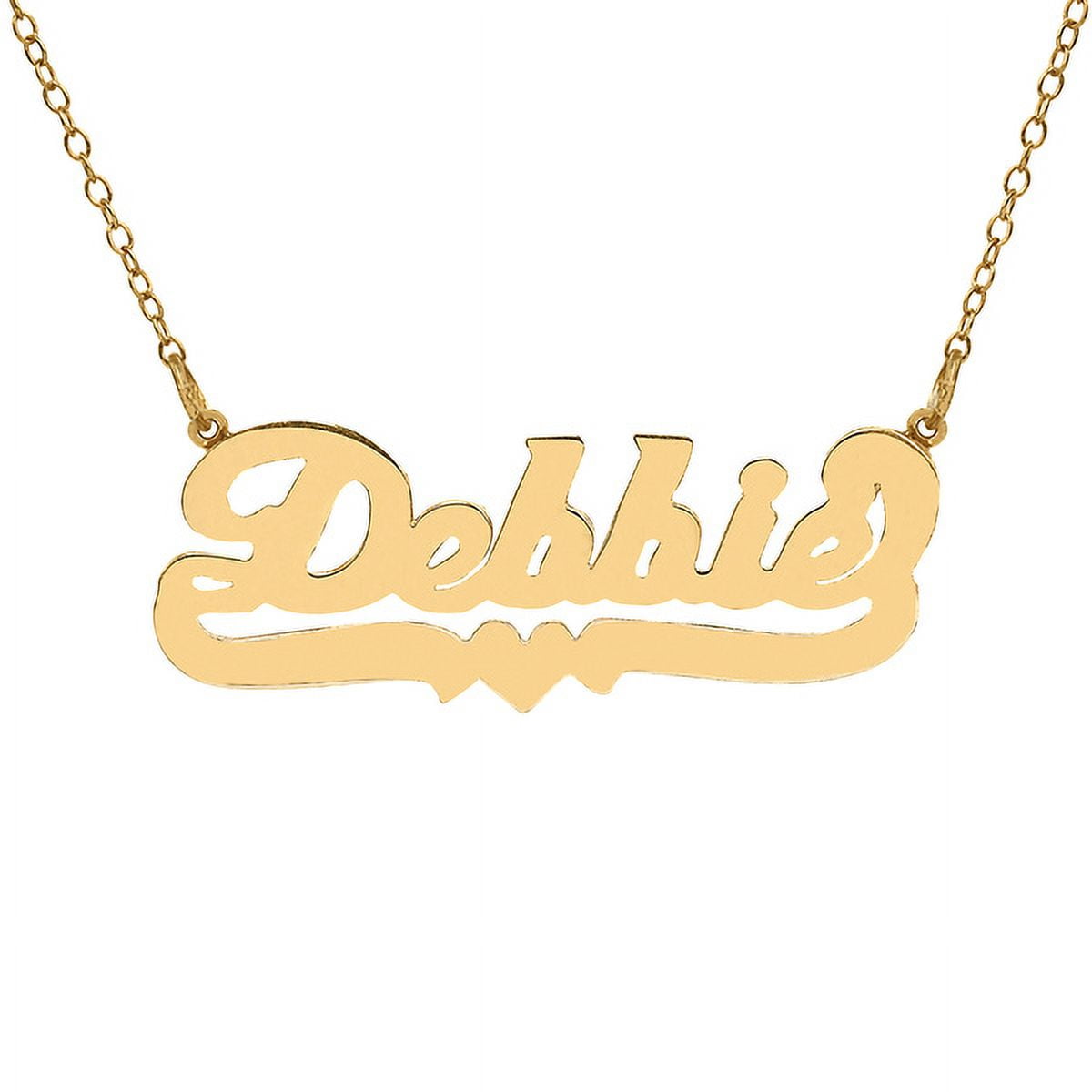 Personalized Name Necklace With Tail and Heart