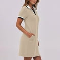 thumbnail image 6 of Womens Polos Dresses Casual Summer Shirts Dress Short Sleeve V Neck Tennis Golf Mini Shift Dresses 2025 Fashion Vacation Travel Skirts Outfit, 6 of 9
