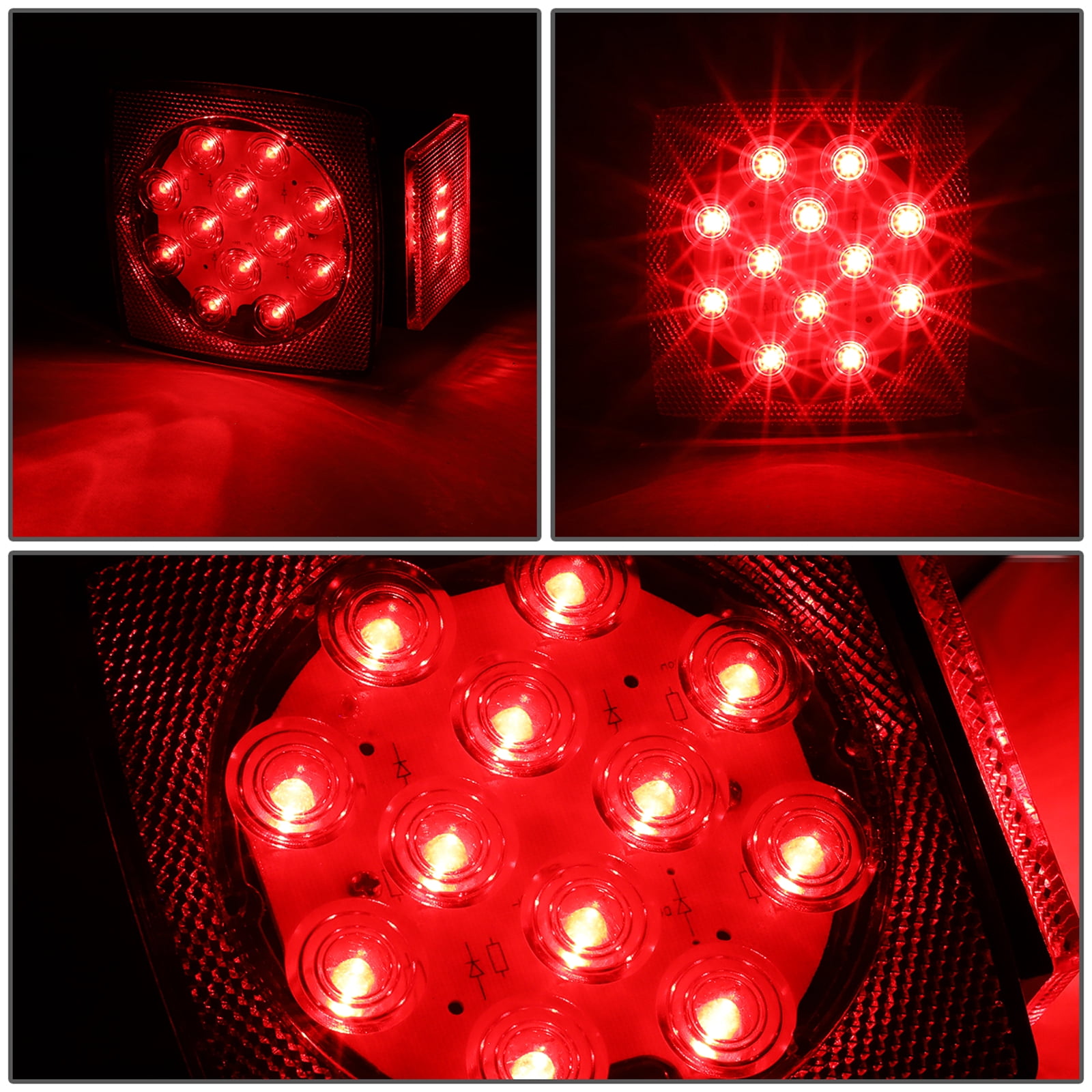 DNA Motoring ZTL-H-0016 For 12V Capable Vehicle IP68 Rated Protection Left+Right Acrylic Lenses Multi-Fuctions LED Tail Lights