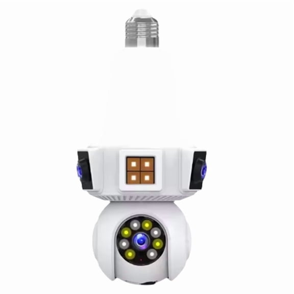 Dual Lens Smart Home Wireless Wifi E27 Cameras Mini Cctv Camera IR Night Vision Network Security IP Camera