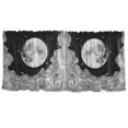 thumbnail image 7 of Yayeee Kitchen Curtains Tier Set of 2 Light Filtering 57"x24" Over Sink Window Panels, Black Moon, 7 of 7