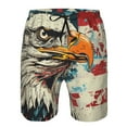 thumbnail image 3 of Fuzoiu Retro American Eagle Print Men's Beach Shorts,Men's Swim Trunks,Quick Dry Board Shorts with Pockets,Men's Bathing Suits for Surfing, Running, and Casual Wear-Small, 3 of 6