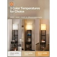 thumbnail image 3 of Floor lamp with 2 USB, 1 Outlet and Drawer, 3 Color Temperatures LED Bulb (9W), Sofa lamp with White lampshade, Display Floor lamp with Shelves for Living Room, Bedroom and Office - Brown, 3 of 7