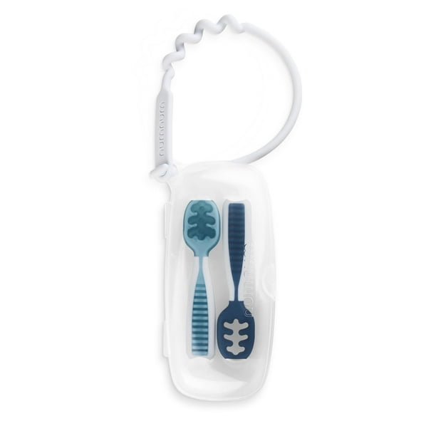 Juego de cucharas para bebés NumNum Silicone Pre-Spoon GooTensils 6+ Mo