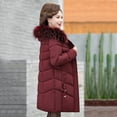 thumbnail image 3 of Hvyesh Long Puffer Coat for Women Plus Size Jacket Winter Zipper Up Mid-Length Slim Padded Jacket 2025 Mother's Parka Coat, 3 of 7