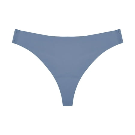 Pavied Cotton Underwear Thongs for Women Cotton Underwear Lingerie Women V Waist Breathable No Show Thong Seamless Underwear Cheeky Underwear Dark Blue S