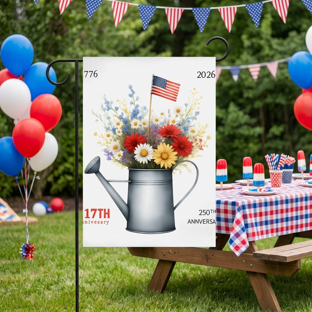 America's 250th Anniversary USA Flag Garden Yard Decor 28x40 Inch Large Banner for 4th of July Celebration