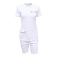 thumbnail image 4 of Atogsazn Biker Short Sets Women 2 Piece Workout Outfits Summer Short Sleeve Loose T Shirts and Shorts Matching sSets Jogger Tracksuit White L on Clearance, 4 of 4