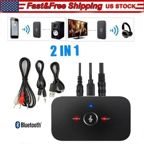 Bluetooth Transmitter & Receiver Wireless Adapter For Home Stereos/Speakers