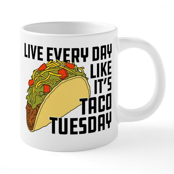 CafePress - Taco Tuesday - 20 Oz White Ceramic Mega Mug