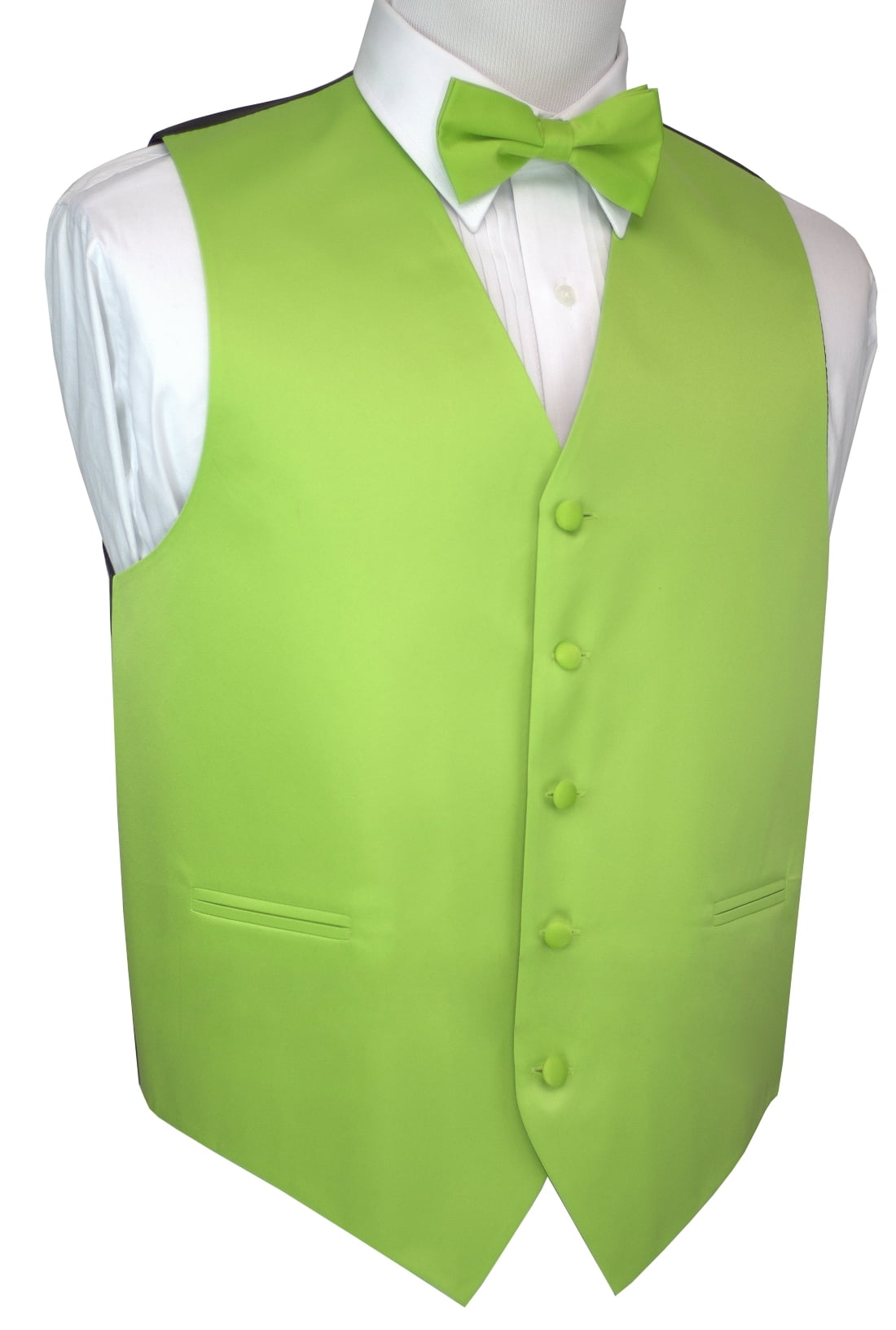 Tuxedo Vest, Bow-tie - Lime 