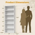 thumbnail image 3 of Homall 6-Shelf Standing Bookcase, Sturdy Storage for Home Office, Living Room,White, 3 of 7