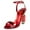 Red, variant on FSJ Women Bling Crystal Block Chunky High Heels Buckle Ankle Strap Sandals Single Strap Round Open Toe Pumps Wedding Party Shoes Size 8 Black