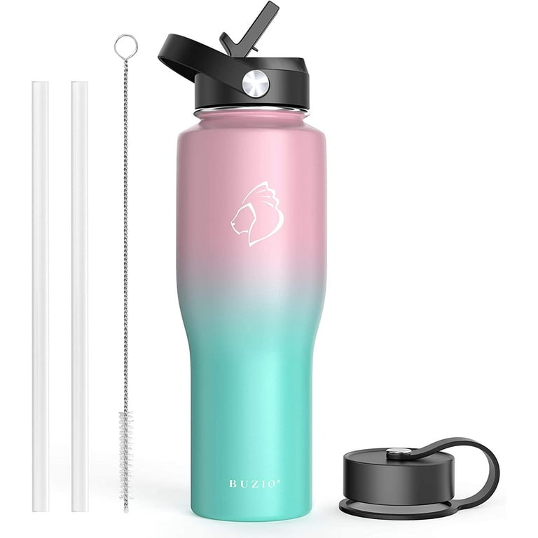 ABOTOCUP 32oz Water Bottle with Powder Coated, Fit in Any Car Cup Holder,  Water Bottle with Straw Lids, Stainless Steel Insulated Water Flask Double