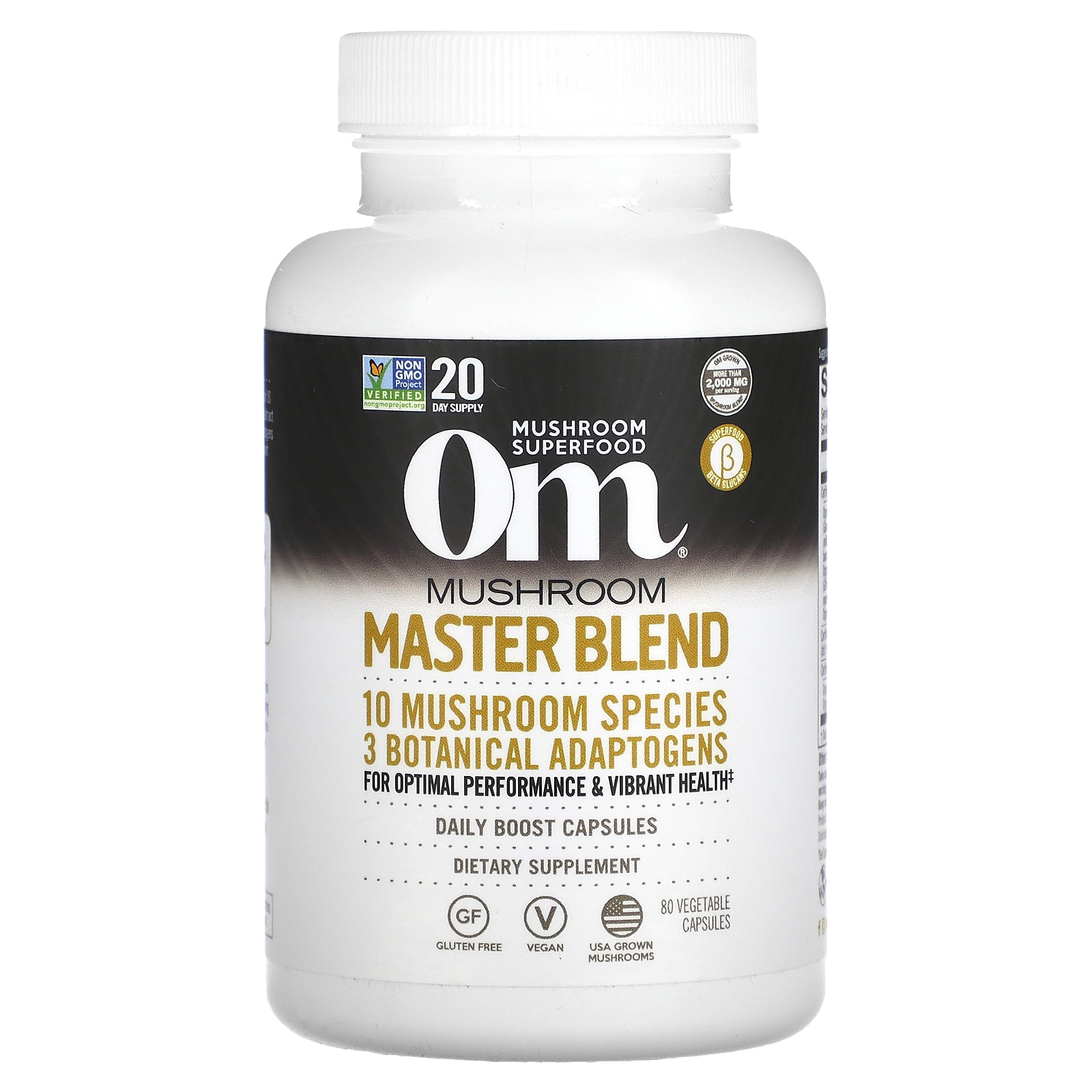 Om Mushrooms, Mushroom Master Blend, 80 Vegetable Capsules