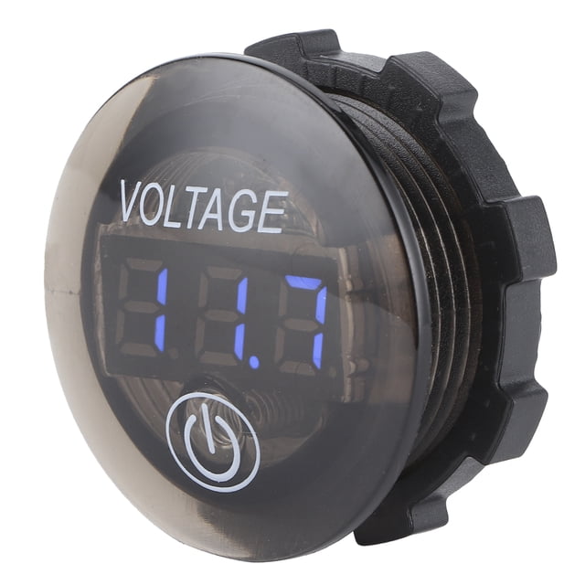 Voltage Meter, LED Digital Display Voltmeter Twist-and-lock Digital Voltmeter With Touch Switch For Monitor The Voltage For Car Motorcycles, Boats Red,Blue,Green