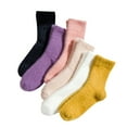 thumbnail image 4 of Dyfzdhu Womens Socks Autumn Winter Plus Velvet Padded Thermal Towel Socks Solid Color Long Cotton Socks, 4 of 8