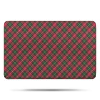 Red and Green Checkerboard Checkered Pattern Bathroom Rugs Mat,Non Slip Microfiber Bathroom Rug,Rubber Backing,Soft Bathroom Mats for Bathroom Floor,Tub and Shower,17x27in(43x68cm)