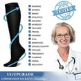 thumbnail image 2 of Varicose Veins Compression Socks Fit For Golf Rugby Hiking Sports For Anti Fatigue Driving Travel Flight Black Women Men Socks, 2 of 5