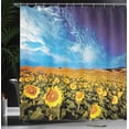 thumbnail image 4 of Ambesonne Floral Shower Curtain, Sunflower Garden Nature, 69"Wx70"L, Yellow and Blue, 4 of 5