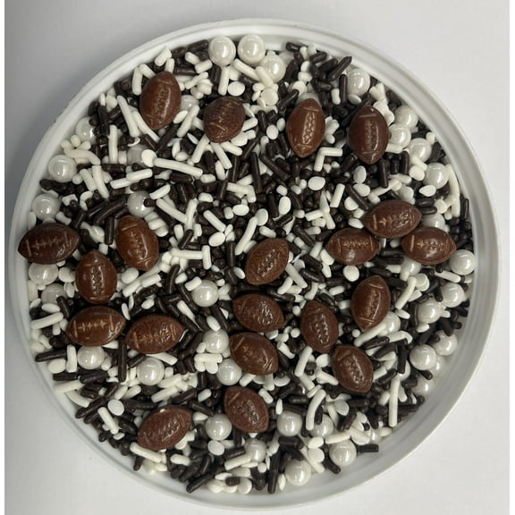 Football Half Time Confetti Sprinkles, Cake, Cookie, Donut, Cakepop Toppings, 6 oz.