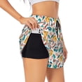 thumbnail image 1 of Balery Travel Elements Pantalones cortos deportivos para mujer con forro y dos bolsillos, elásticos, para entrenamiento, gimnasio, yoga-Small, 1 of 7