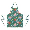 thumbnail image 2 of Pioneer Flower Floral Print Pattern Apron for Women and Men, Cotton Linen Waterproof with Pockets, Adjustable, 33x27 Inch for Kitchen, Gardening, BBQ, Salon, 2 of 6