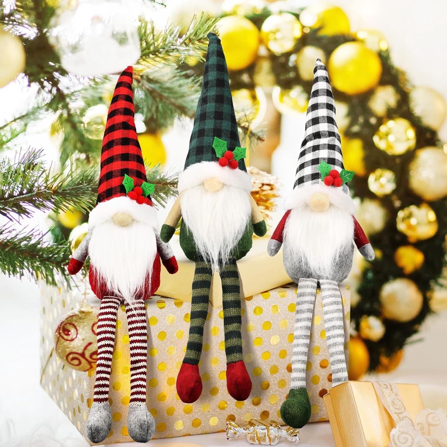 Christmas Red Cardinal Gnomes Decorations for Home, Indoor, Office- Xmas Gnomes Plush Doll - Christmas Elf Decoration Swedish Tomte - Red Cardinal Decor for Table - Gnomes Gifts for Women