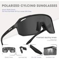 thumbnail image 5 of KAPVOE Durable Lightweight UV Protection Polarized Unisex Sports Sunglasses, Black, 5 of 6