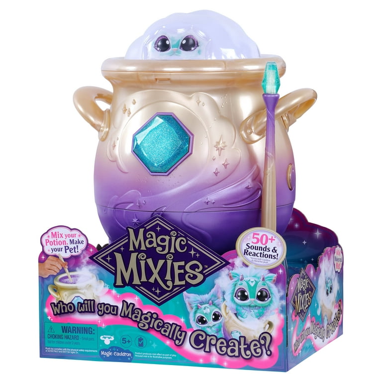 Magic Mixies Magical Misting Cauldron with Interactive 8 inch Blue Plush  Toy and 50+ Sounds and Reactions, Toys for Kids, Ages 5+ 